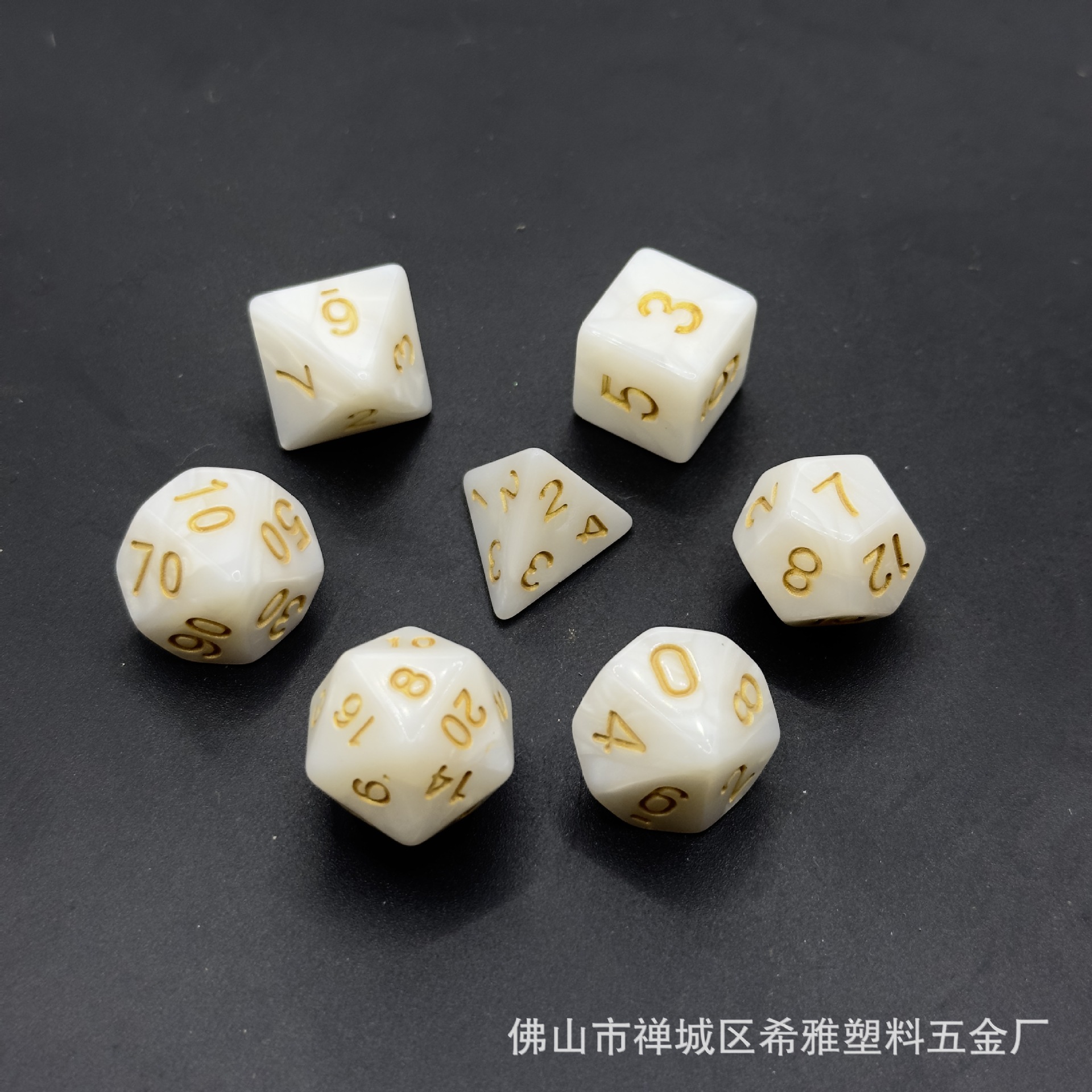 Picture of Acrylic Dice 7-grain suit Marble Pearl Pattern Dungeons & Dragons Table Game dice DND Running Group