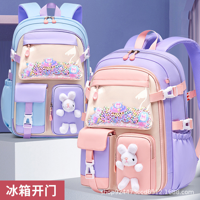 Picture of Schoolbag for Primary School Students Rabbit Refrigerator Opening Ridge Protector Backpack for Reducing the Weight and Waterproof Large Capacity Children's Schoolbag