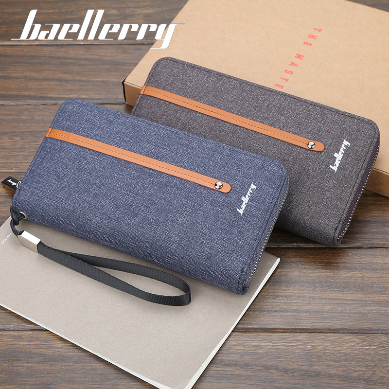 Picture of Baellerry Men's Wallet Long Canvas Zipper Casual Multi-Card Slot Multi-Functional High-End Clutch Bag