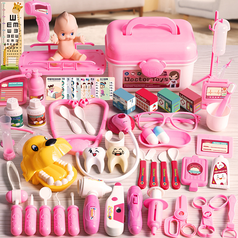 Picture of Cross-border children's doctor toy suit girl simulation nurse stethoscope injection dental play house medical tools
