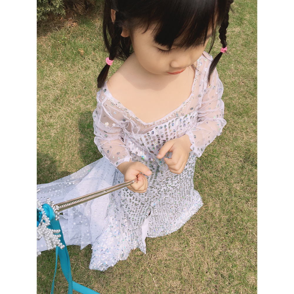 Picture of Ice and Snow 2 Mesh Shiny Colorful Diamond Sequins Long Sleeve Dress Long Dress