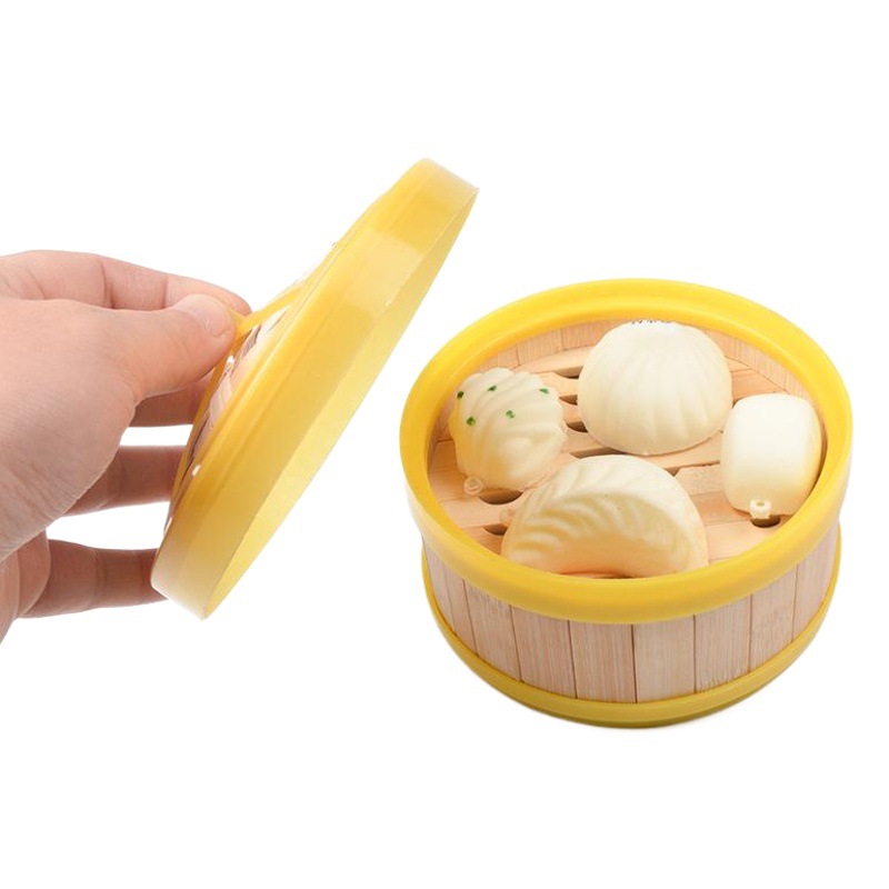 PU slow rebound simulation steamed buns dumplings flower roll model fake food food decompression pinch music toys