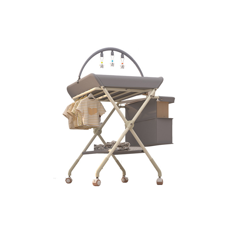 Picture of Diaper Changing Table, Infant Care Table, Postpartum Center, Bathing, Massage and Touch Table, Foldable Adjustable Silent Wheel