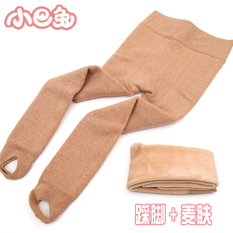 Picture of Xiaoba Rabbit Winter Thickened Girl's Children's Leggings Cotton Vertical Strip Warm Foot Air-Lined Velvet One-piece Pants Divided into Socks
