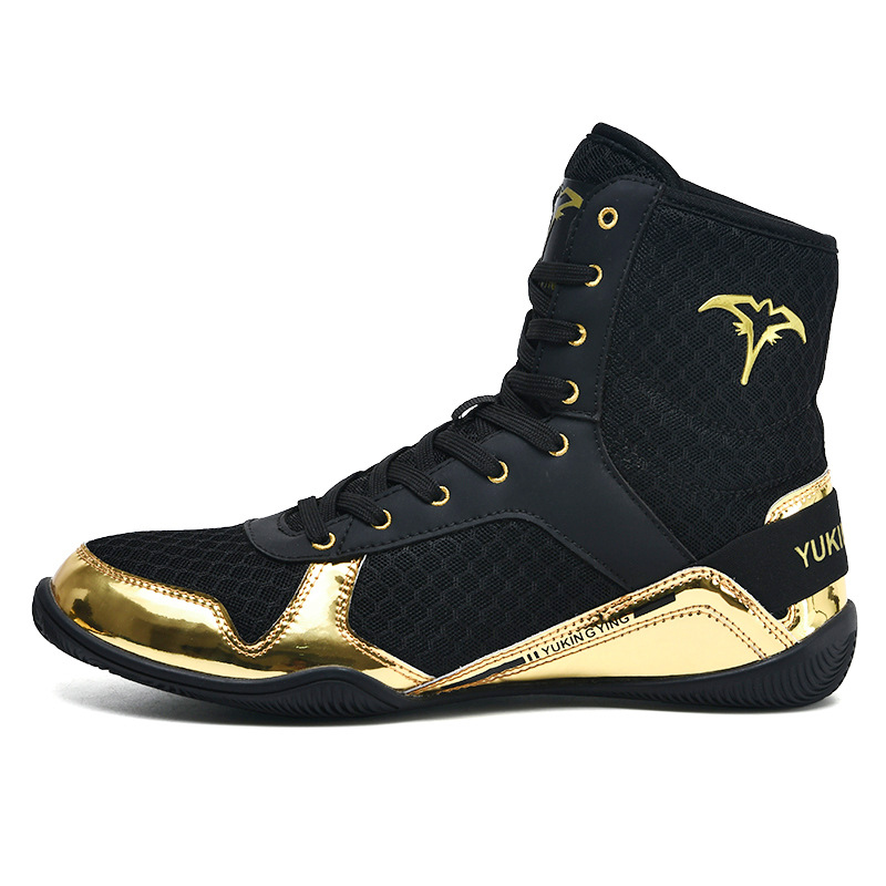 Picture of Boxing Shoes High-top Boys and Girls Sanda Fighting Fighting Training Shoes Adult Fitness Weightlifting Martial Arts Shoes Wrestling Shoes