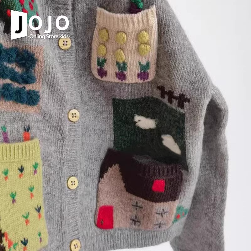 Picture of Children's Sweater 2023 Spring and Autumn New Arrival Tie-Dye Contrast Cardigan for Boys and Girls Baby Single-Breasted Gradient Wool