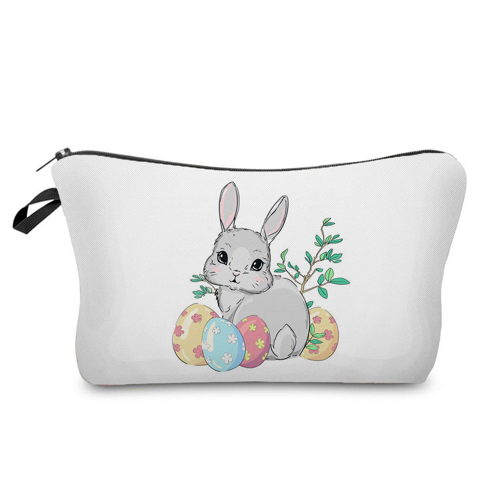 Picture of Trendy cartoon new rabbit printed cosmetic bag fashionable cute drop-resistant storage bag large capacity wash bag