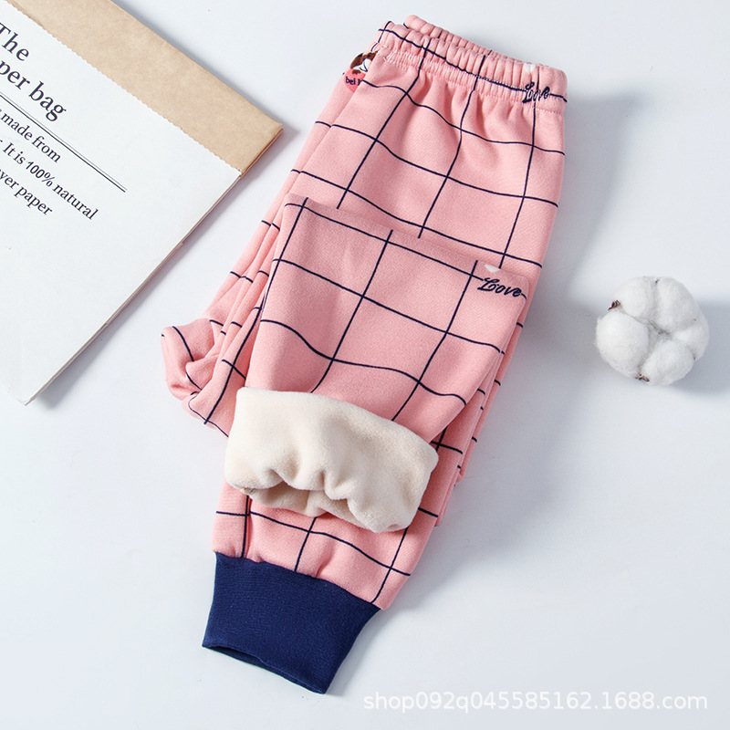 Picture of Children's Warm Pants Fleece-lined Thickened Boys' and Girls' Autumn and Winter Pants Baby's Inner Wear Children's Sleeping Pants Leggings