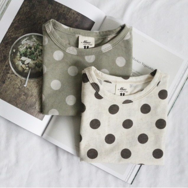 Summer Kidsren's T-Shirt Short-Sleeved Boys' Bottoming Shirt Korean Style Round Neck Polka Dot Versatile Girls' Tops Cotton Spot Wholesale