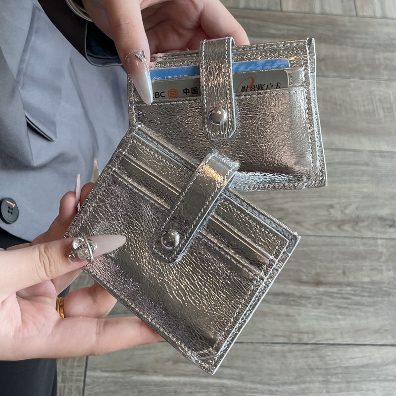 Picture of Silver Card Holder women's thin small genuine leather high-end 2023 new cowhide card holder anti-degaussing high-end card