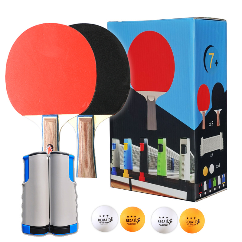 Picture of Cross-border hot sale REGAIL boxed table tennis telescopic net set 2-beat 4-ball table tennis racket Net Set