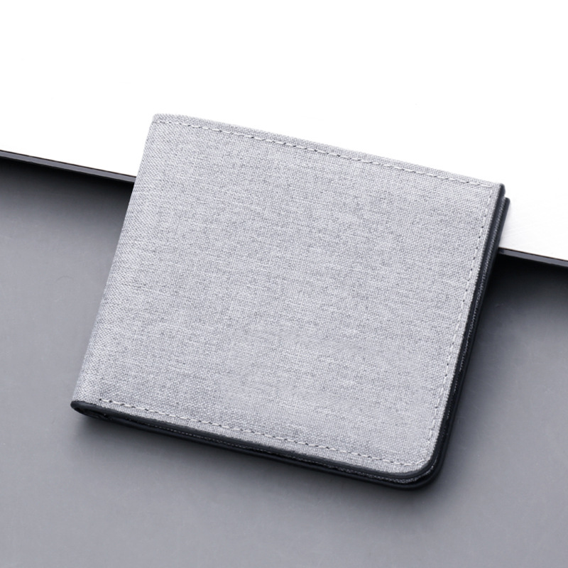 Picture of jolizeon Men's Short Wallet Canvas Multi-Card Holder Horizontal Denim Wallet Ultra-Thin Dollar Wallet