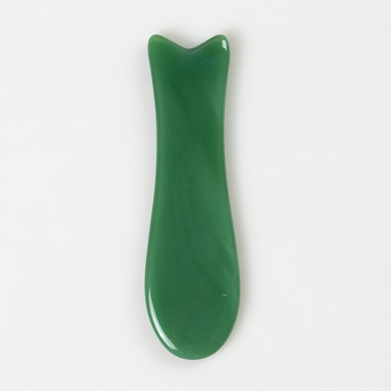 Picture of Green Synthetic Jade Scraping Massage Board Beauty Pulling Stick Beauty Salon Home Face Face Eye Whole Body