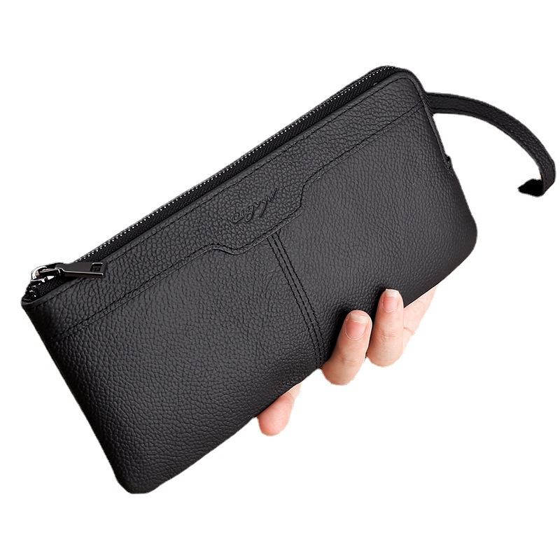 Picture of Tiktok Popular Top-Layer Cowhide Clutch Fashion Trendy Card Holder Phone Bag Genuine Leather Multifunctional Long Wallet