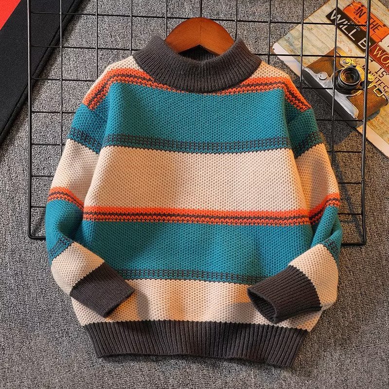 Children's Thin Knitwears, Spring & Fall Boys' Stripesd Knitwears, Autumn Clothes, Medium and Large Kidsren's Baby Pullover Tops, Knitwears, Winter