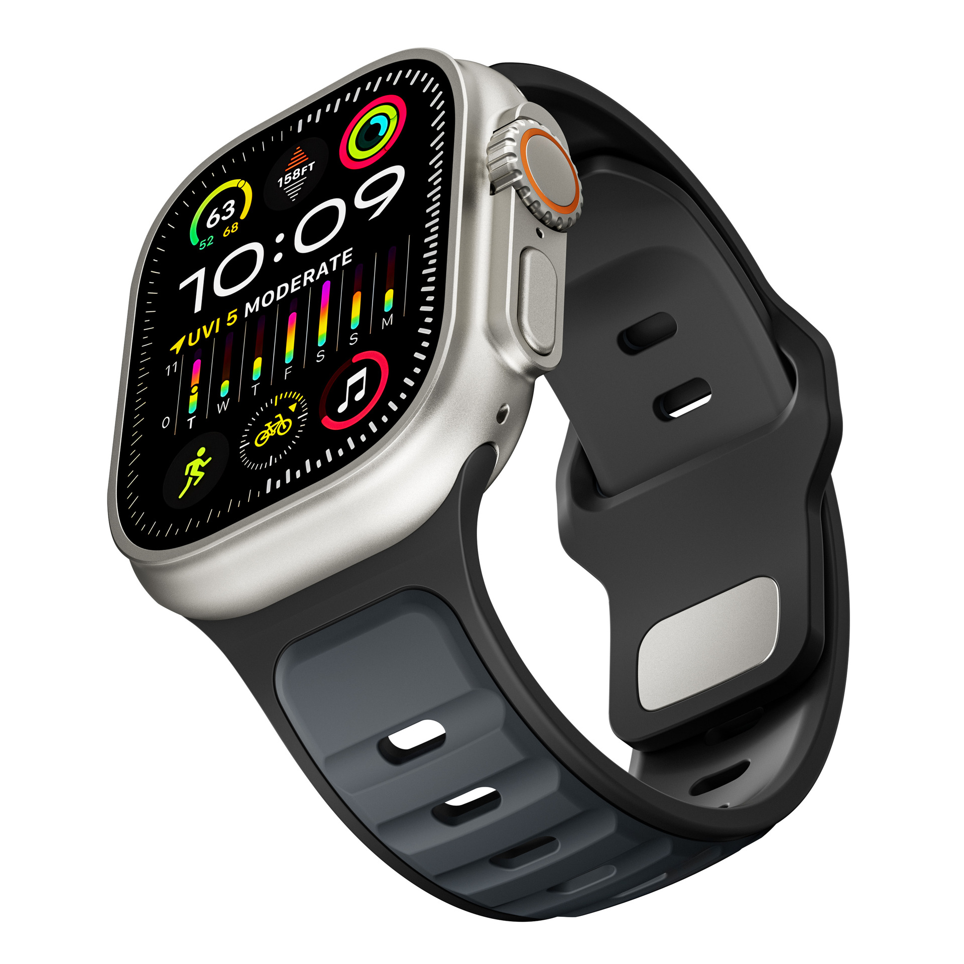 Picture of For Apple Watch Silicone Strap appleiwatchS10 Generation 9Ultra Norman Two Color Watch Strap Wholesale