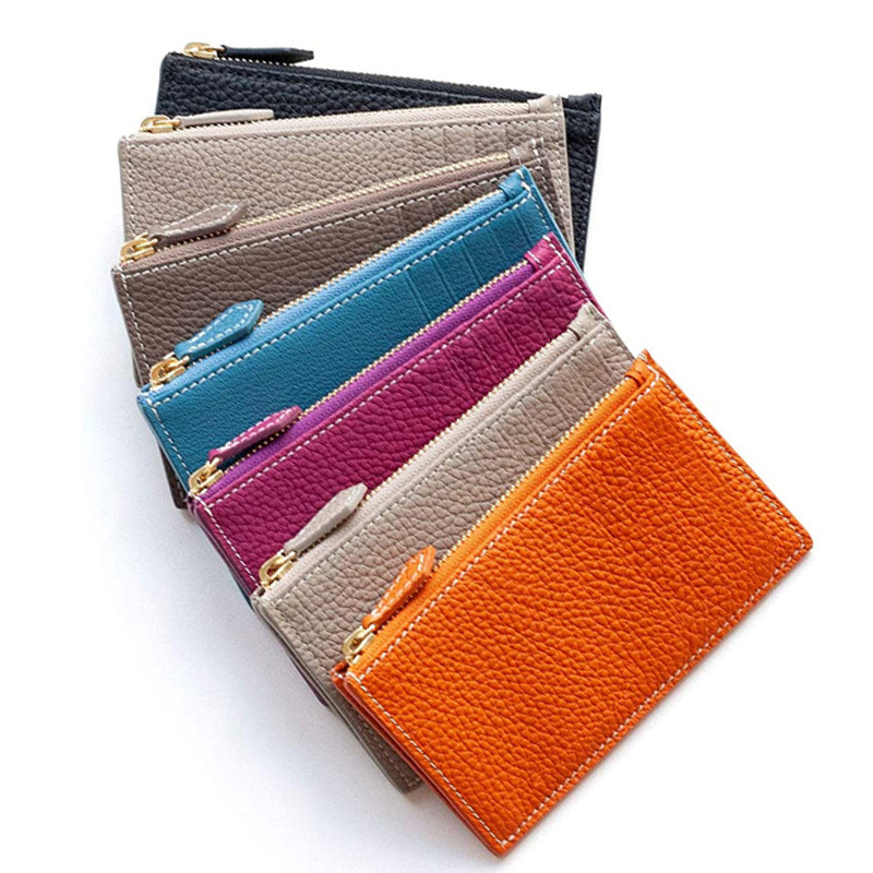 Picture of Japan Amazon Lotte New Women's Genuine Leather Ultra-thin Simple Card Bag Short Cowhide Coin Purse Small Card Set