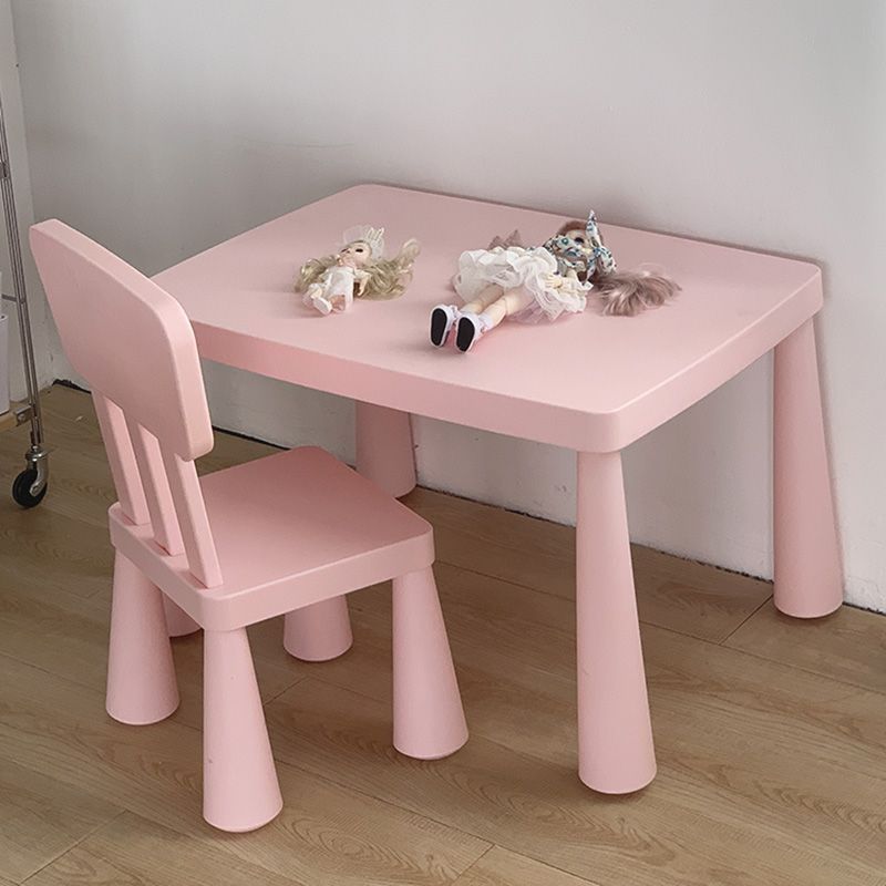 Children's Table and Chair Set Kindergarten Baby Study Table Home Writing Desk Plastic Toy Table Thickened Desk Bookshelf