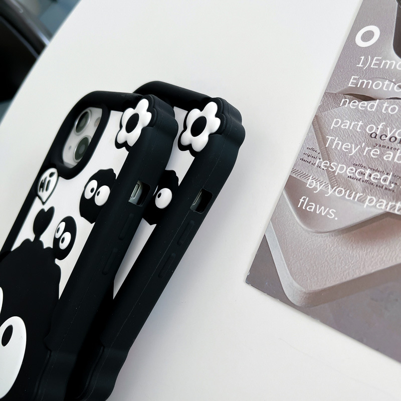 Picture of Cartoon Cute Briquette Expression Suitable for Iphone14Pro Max Apple 12 Mobile Phone Case 11 Soft Silicone Case 13 New
