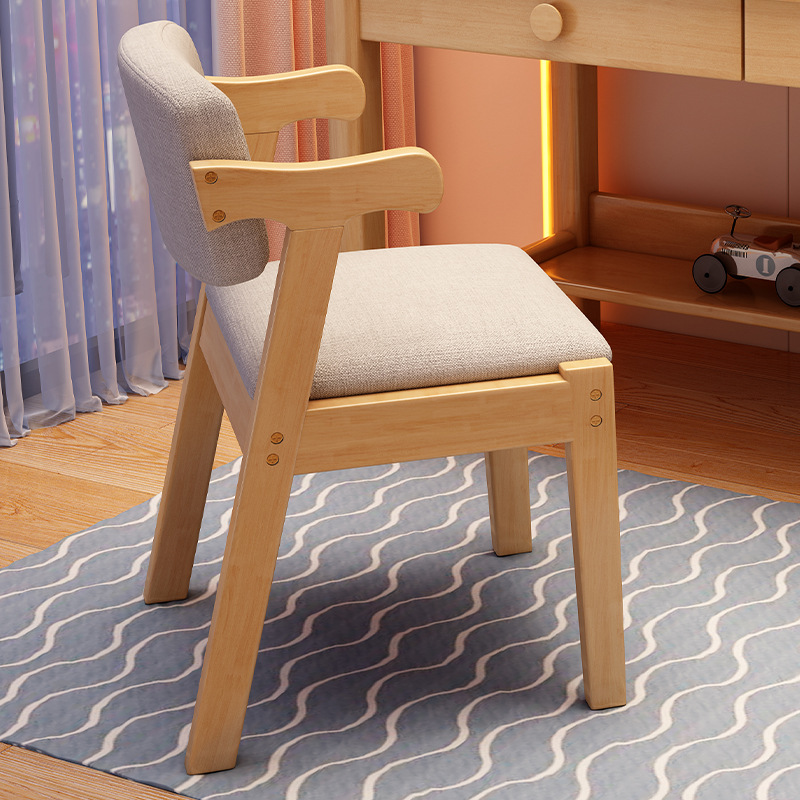 Picture of Solid Wood Chair Home Backrest Desk Chair Learning Chair Children Student Computer Writing Lift Chair with Armrest Dining Chair