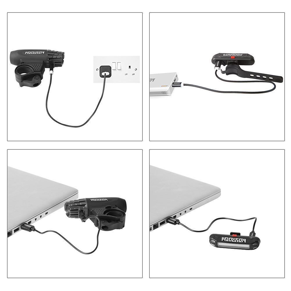 Picture of New 2256 bicycle light USB rechargeable headlight tail light mountain bike warning light 300 lumen headlight