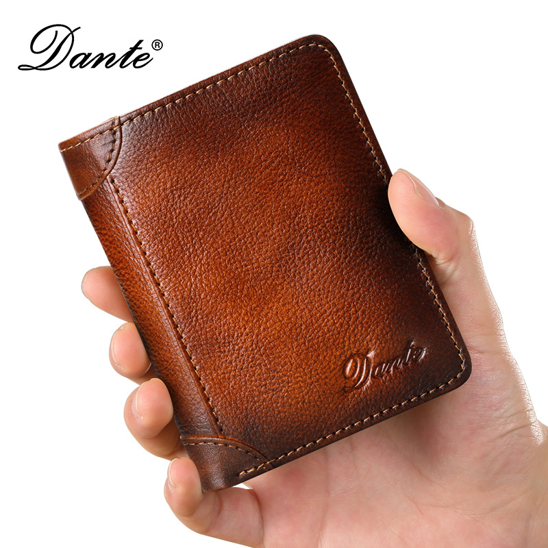Picture of Cross-Border Wallet Men's Genuine Leather Rfid Anti-Theft Vertical Style 70% off Retro First Layer Cowhide Wallet Export Wholesale
