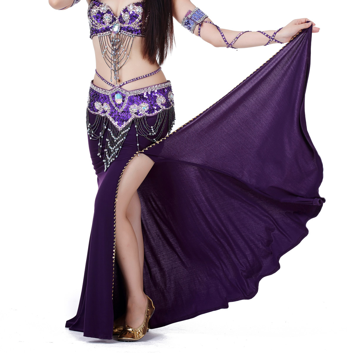 Picture of 700 Beaded Skirt Belly Dance Hot Selling High-end Quality Clothing Skirt Professional Factory First-hand Supply