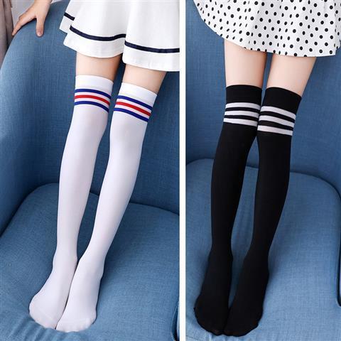 Picture of Children's mid-tube socks girls' long-tube socks over the knee spring and autumn summer thin baby High-tube socks white dance socks