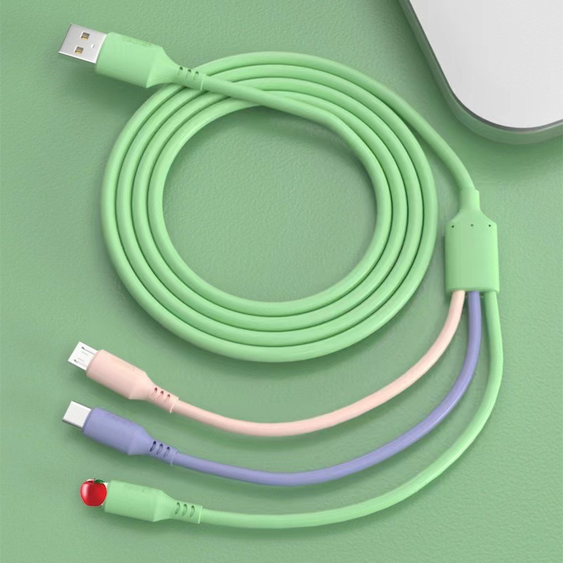 Picture of Source 120w zinc alloy machine passenger data line one drag three flash charging data line three in one super fast charging line