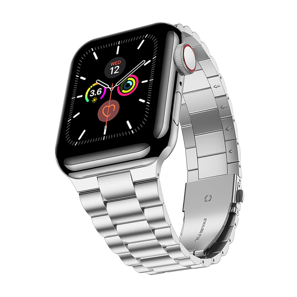 Picture of Suitable for Apple Watch S10 Stainless Steel Thin Metal Three-Bead Integrated Strap