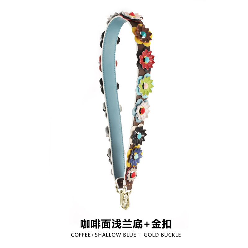 Picture of Mahuangshi MHS-E-2 Three-dimensional Flower Shoulder Strap Cowhide Wide Shoulder Strap Suitable for F Di Bag Replacement Strap Single Shoulder