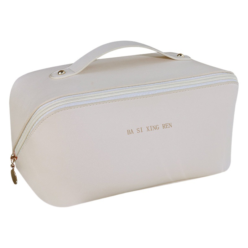Amazon special PU leather Women's Cosmetic Bag large capacity travel portable ins high sense wash bag in stock wholesale