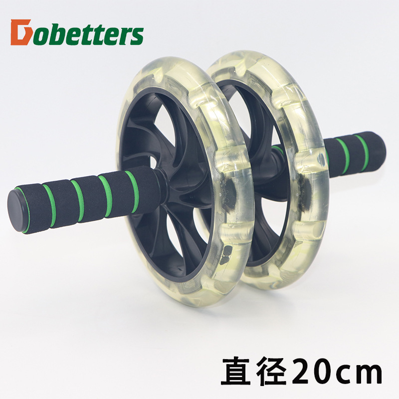 Picture of 200mm transparent abdominal wheel function Home belly contracting wheel mute double wheel abdominal trainer fitness equipment