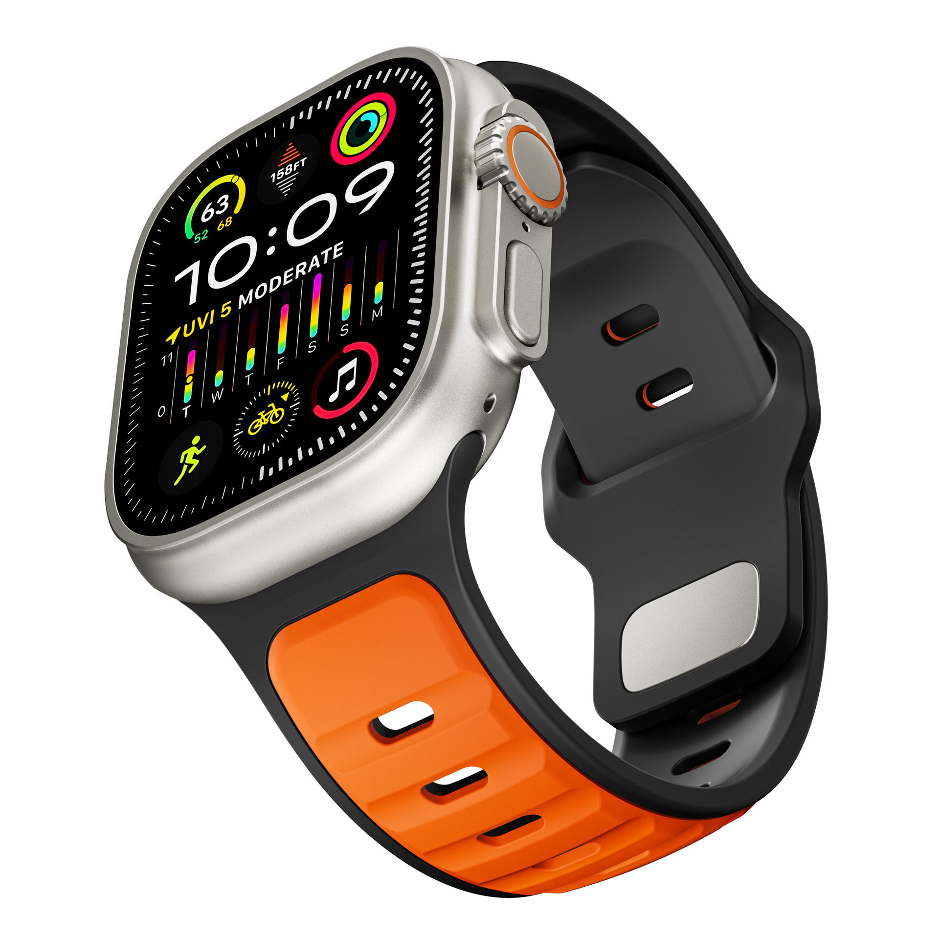 Picture of For Apple Watch Silicone Strap appleiwatchS10 Generation 9Ultra Norman Two Color Watch Strap Wholesale