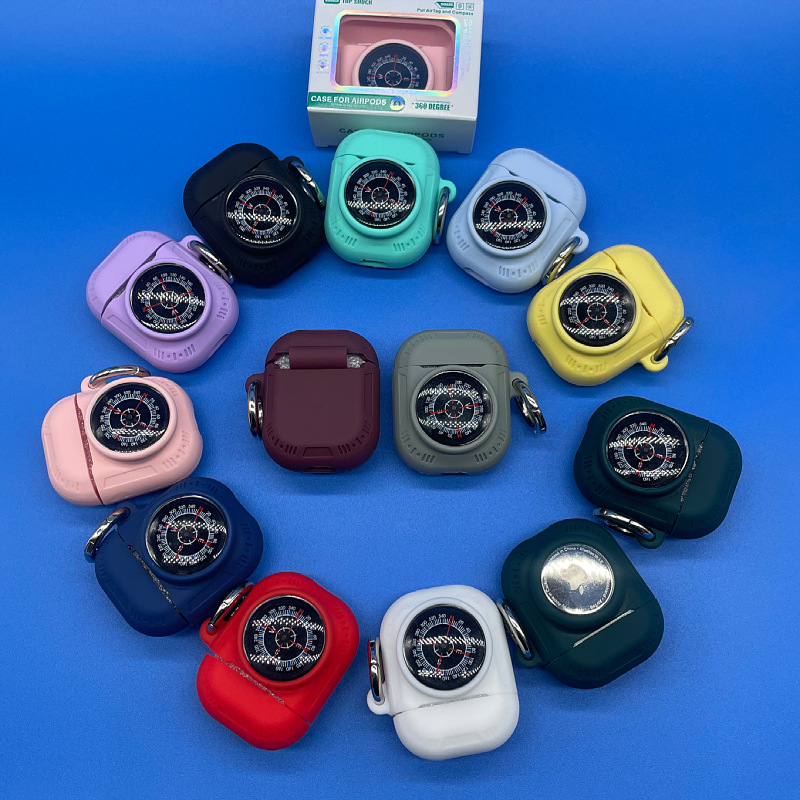 Picture of Suitable for Apple Airpods 1/2 silicone protective case with compass style protective case thick creative earphone case