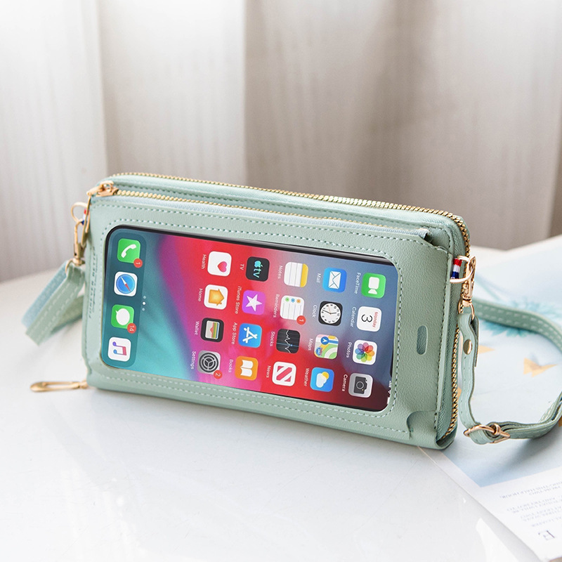 Picture of Mobile Phone Bag Women's 2024 New Touchable Screen Simple Student-Packed Mobile Phone Zipper Korean Mini Crossbody Bag Coin Purse