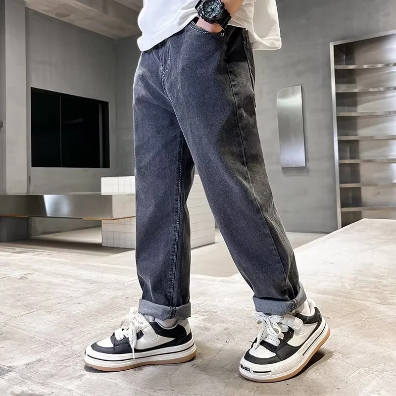 Picture of Boys' Jeans 2022 Spring and Autumn New Large Children's Pants Children's Loose Casual Handsome Boys' Trendy Long Pants