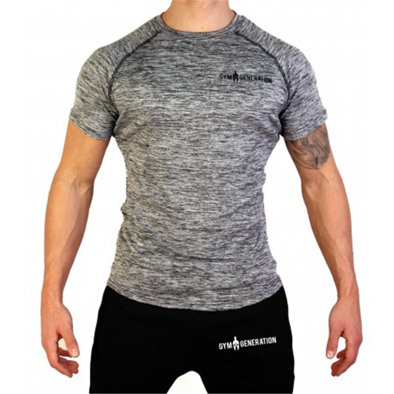 Picture of Muscle Fitness Men's Training Elastic Quick-drying T-shirt Running Suit Room Sports Exercise Quick-drying Short-sleeved Top