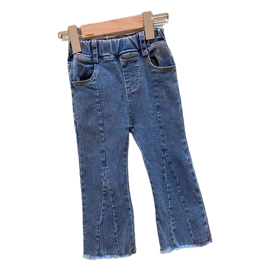 Children's Clothing Girls' Bell Bottoms 2025 Spring and Autum New Style Kidsren's Style Baby Stretch Jeans Douyin Dropshipping