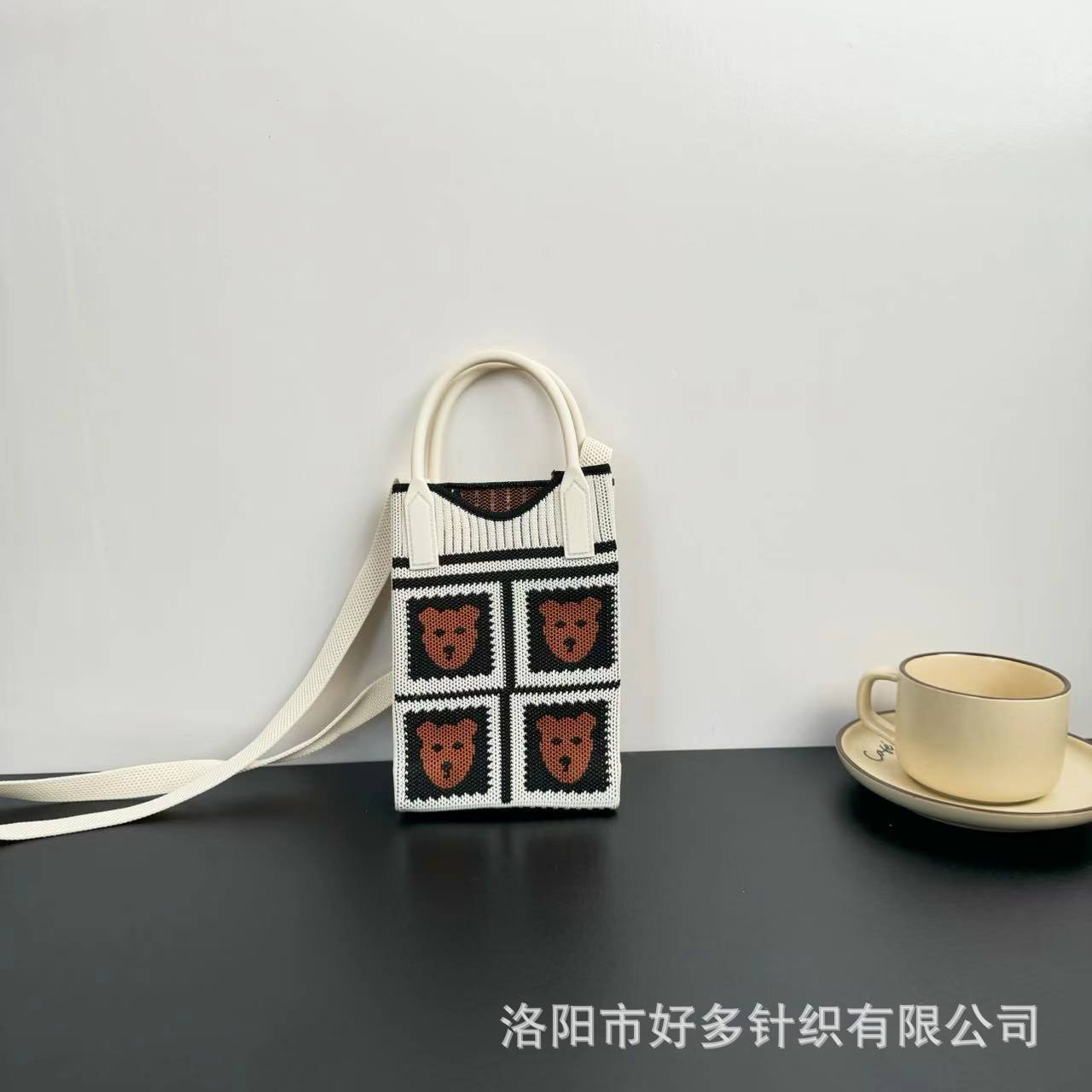 Picture of Advanced Sense Ins Mobile Phone Bag New Cartoon Knitted Bag Dopamine Niche All-match Crossbody Shoulder Bag Handbag