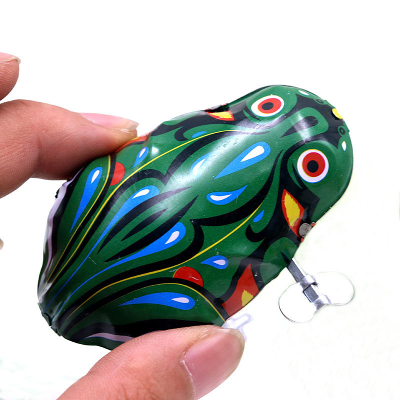 Picture of Children's chain tin frog jumping frog toy tin frog nostalgic classic Tin Toy
