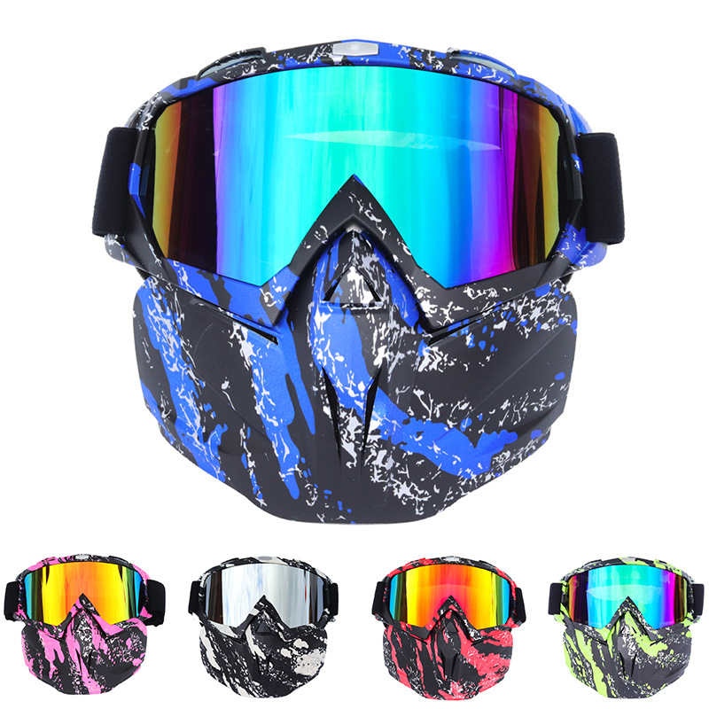 Picture of in stock cross-country motorcycle goggles adult new ski glasses detachable Harley goggles mask goggles