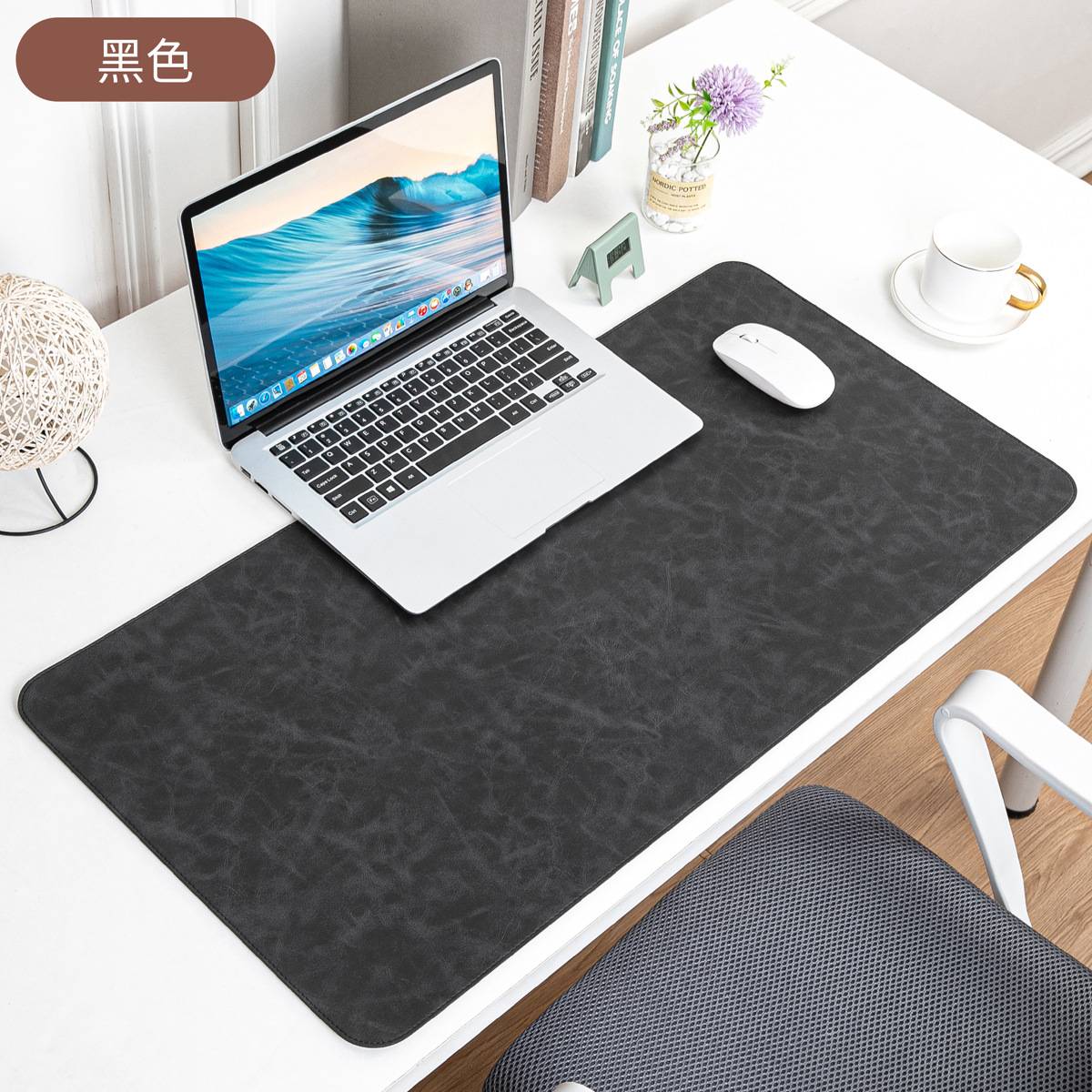 Picture of Skin-feeling Crazy Horse Leather Table Mat Leather Pattern Mouse Pad Custom Oversized Office Computer Mat Leather Learning Desk Mat