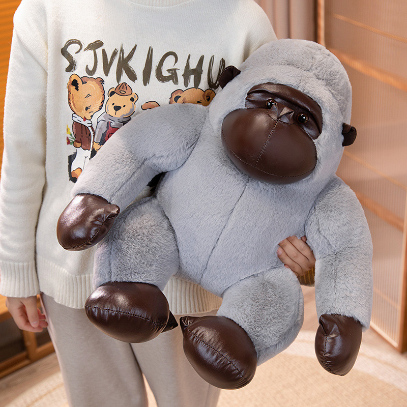 Picture of New Foreign Trade White Hair Gorilla Doll Pillow Black King Kong Plush Toy Doll Boys and Girls Gift