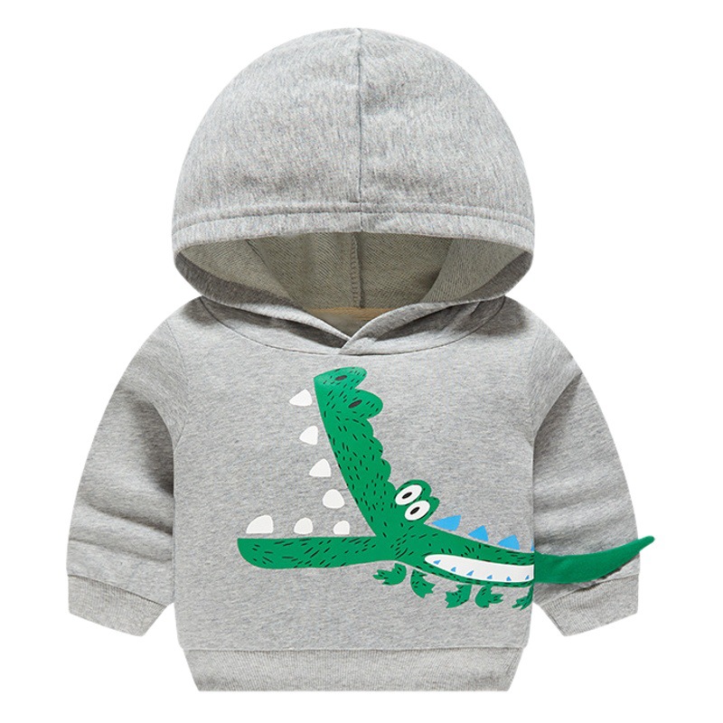 Be Top Kidsren's Clothing 2025 Autum New Kidsren's Cartoon Stereo Crocodile Hooded Cotton Boy Baby Sweatshirt Trendy