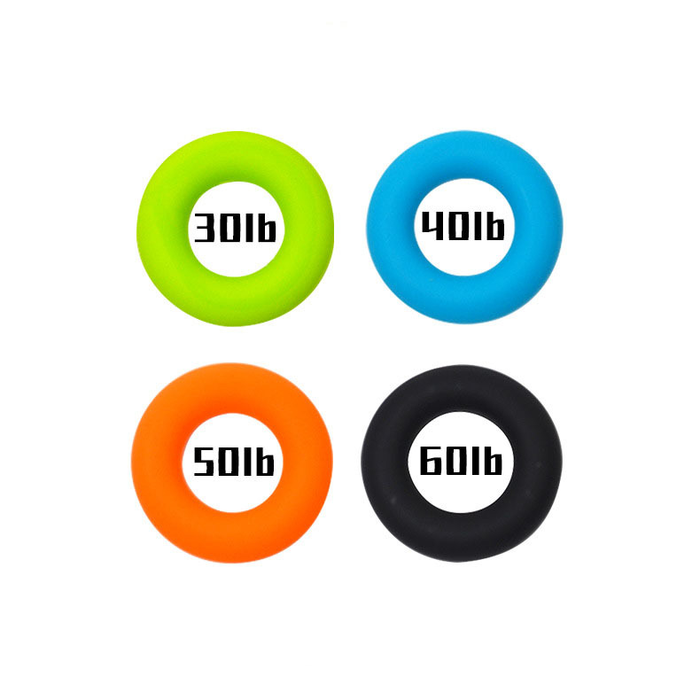 Manufacturer's Supply Tension Ball Circle Fitness Equipment Finger Strength Exercise Trainer Round Food Silicone Gripper in Stock