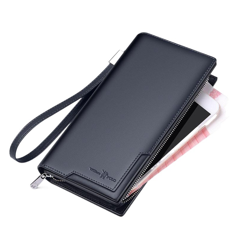 King's Paul Wallet Men's Real Cowhide Long Large Capacity Multi-Card Holder Anti-Theft Brush Portable Card Holder Wallet