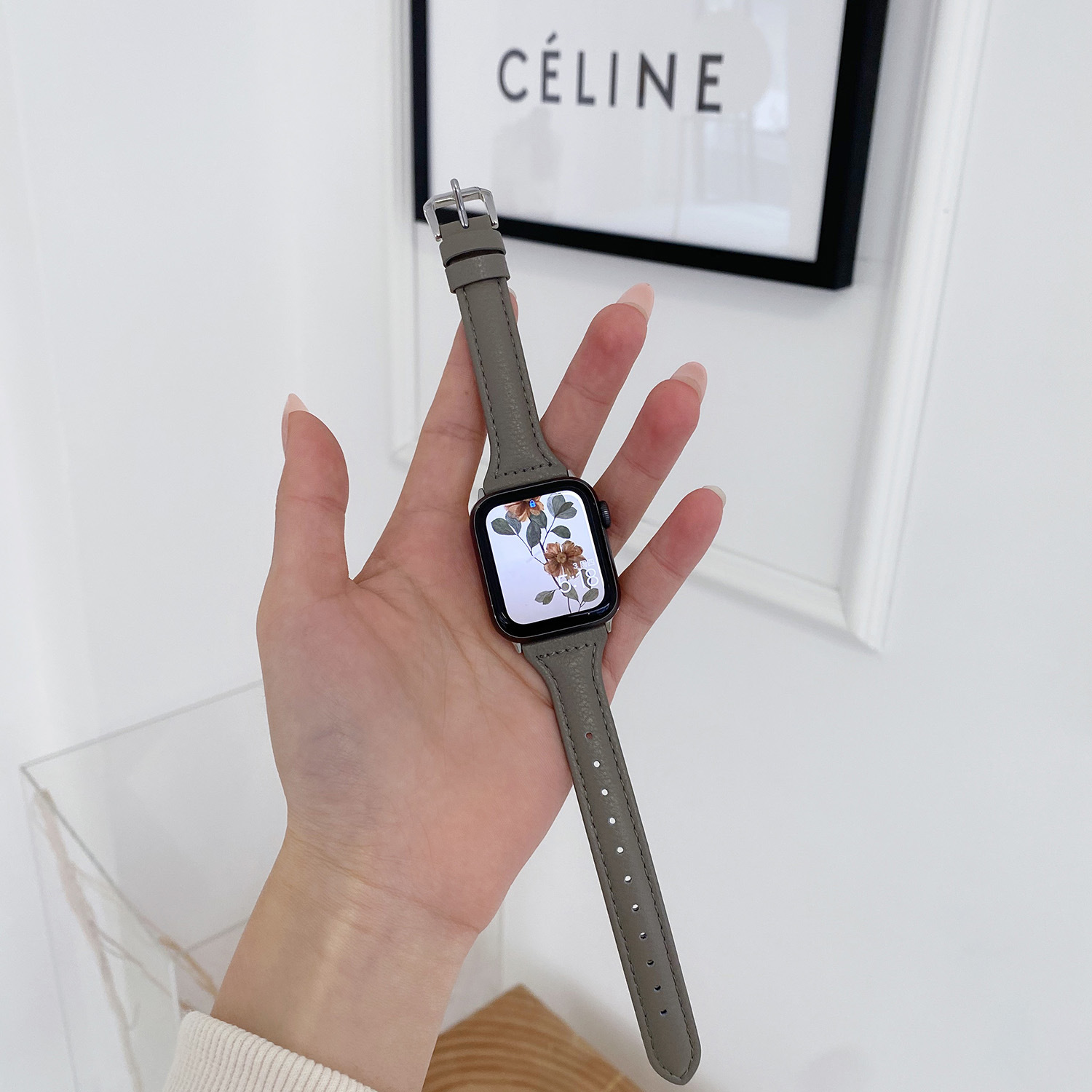 Picture of For Apple Watch Small Waist Leather Strap Apple iwatch109876SE Thin Strap Shrink Simple