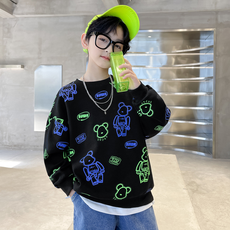 Picture of Boys' Autumn Wear Sweat 2025 New Style Mid-Large Children's Western Style Spring and Autumn Boys Trendy Brand Children's Top Korean Style Trendy