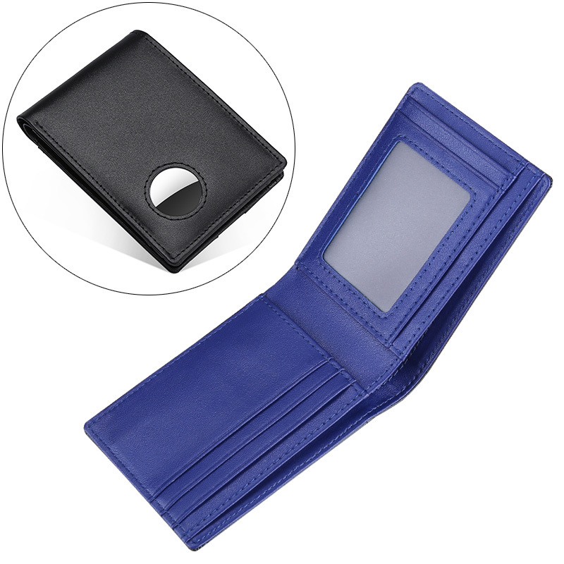 Picture of Amazon popular airtag wallet men's genuine leather tracker wallet RFID anti-theft brush cowhide card holder